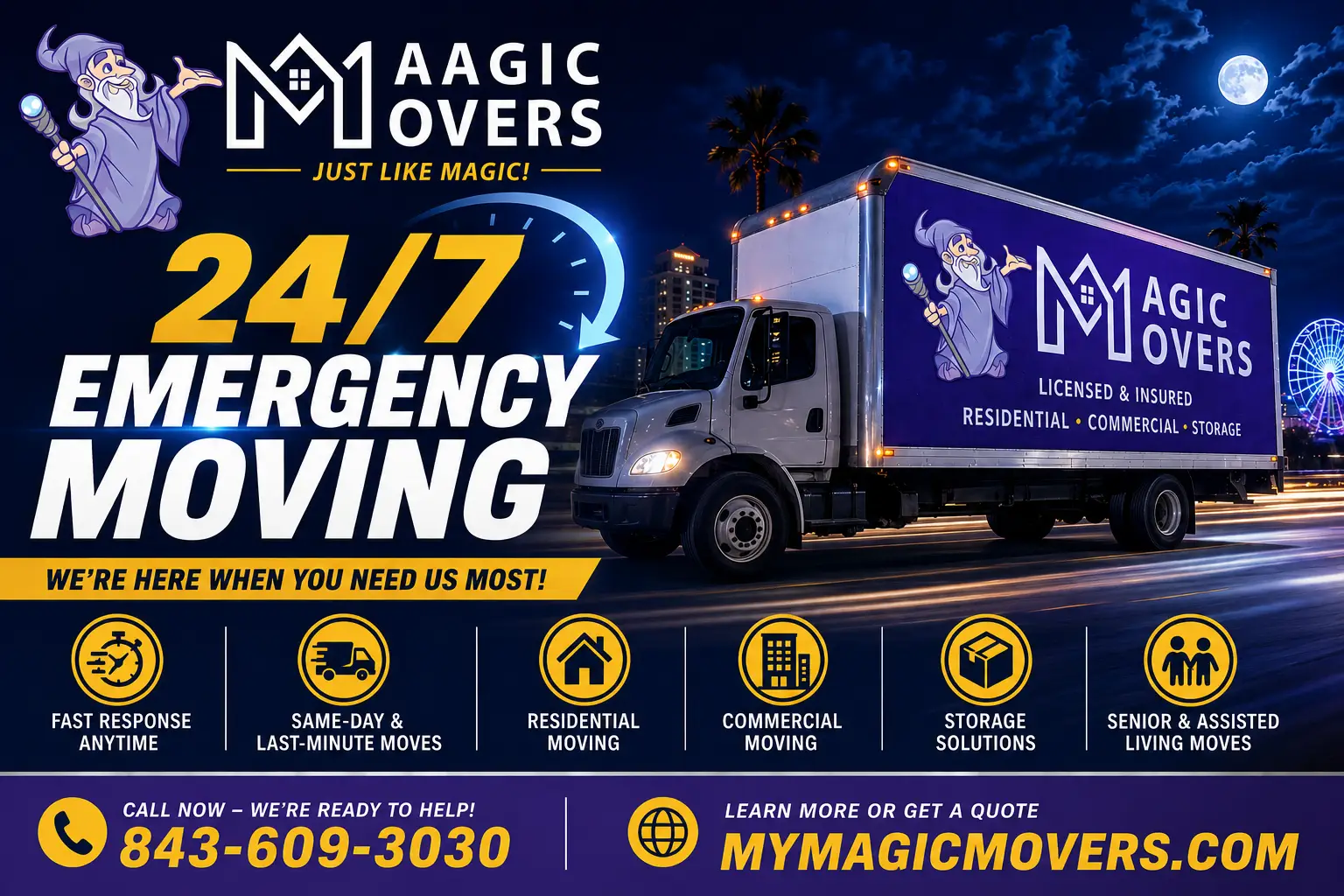 Emergency move in Myrtle beach. 24/7 moving company