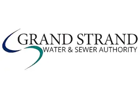 Grand Strand Water & Sewer Authority logo with blue and teal swooshes and the organization name