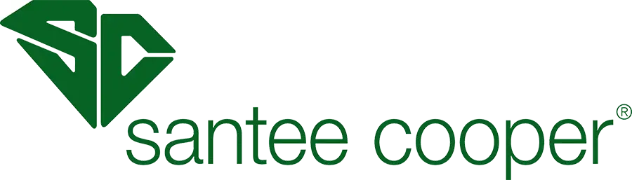 Santee Cooper logo with a green geometric emblem and the company name